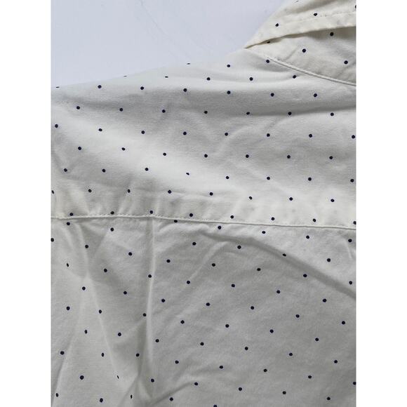 J.CREW Men's White Dot Print Stretch Organic Cotton Slim-Fit Button-Up Shirt SZM - Picture 4 of 11